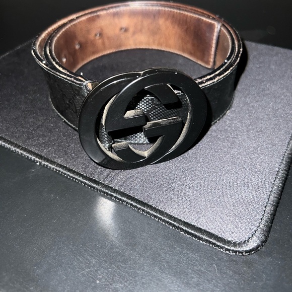 GG Imprimé Leather Belt - Picture 1 of 2